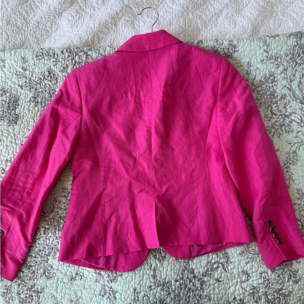 Ann Taylor Hot Pink linen Blazer - Picture 3 of 3